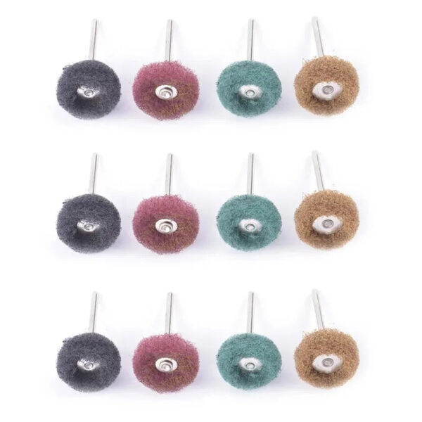 12PCS Mini Drill Abrasive Brush Nylon Buffing Polishing Wheel with 3mm Shank for Dremel Rotary Tool Accessories Set