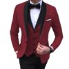 S13046a3890b049ca97894b9bdbdb6d26B.jpg White Slit Mens Suits 3 Piece Black Shawl Lapel Casual Groom Tuxedos for Wedding Groomsmen Suits Men 2025 (Blazer+Vest+Pant)
