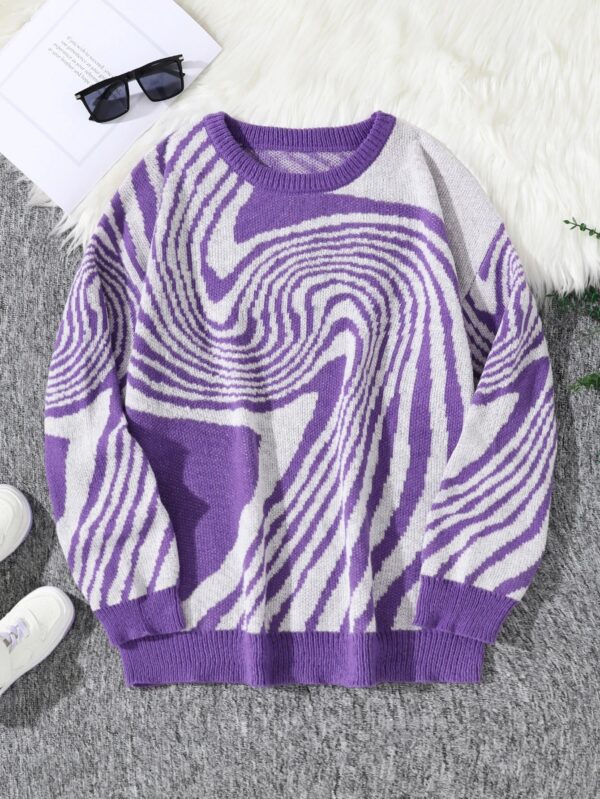 S135e61dc8054411c963d58a5add6aa59X.jpg New Popular Autumn and Winter Maze Jacquard Pattern Pullover Sweater Casual Round Neck Contrast Color Knitted Men's Pullover