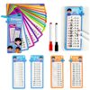 Math Flash Cards Set: Addition, Subtraction, Multiplication, Division & Fraction Learning, 15 Cards + 2 Erasable Pens