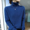 S13b21593a0e542d0aa2b2f94c29837771.jpg Autumn And Winter New 100% Pure Mink Cashmere Sweater Women's Pile Collar Pullover Slim Sweater Knitted Bottoming Shirt