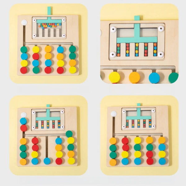 S13da51bbd9f34df598382d8abb4dd25as.jpg Four color walking double-sided game chess, children's logical thinking training, Montessori early education puzzle toys for you