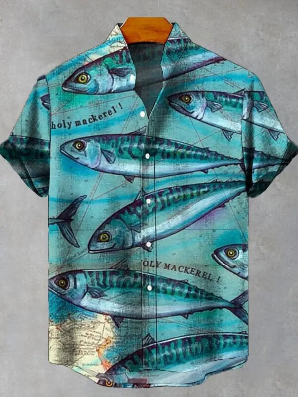 S13e40226a1b54ac68b4f775b7ca7135eu.jpg 2025 elegant fish print men's new linen comfortable breathable fabric short sleeved shirt for fishing enthusiasts to wear