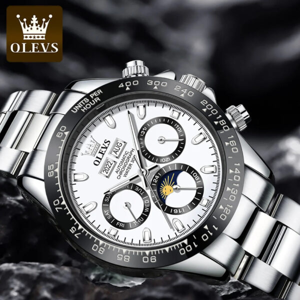 S13ecd83e05fb48668ef9ebdc728f2d48I.jpg OLEVS 6654 Luxury Mens Watch Chronograph Automatic Mechanical Wristwatch Waterproof Luminous Top Brand Watch for Man Date Sport