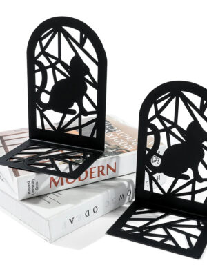 Black Cat Book Ends Bring Heavy Duty Metal Bookends Office Desktop Home for Book Lovers Office supplies Book rack