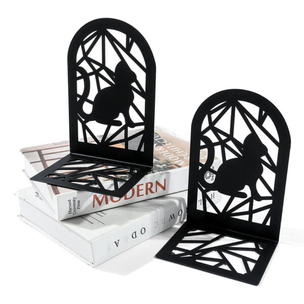 Black Cat Book Ends Bring Heavy Duty Metal Bookends Office Desktop Home for Book Lovers Office supplies Book rack