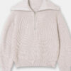 S14e2d6b7f7a04e0fb6acb17383976252m.jpg Women's Turtleneck Loose Lapel Striped Knitwear Women Pulovers New Simplicity Half Zipper Casual Fashion Women Sweaters 2025