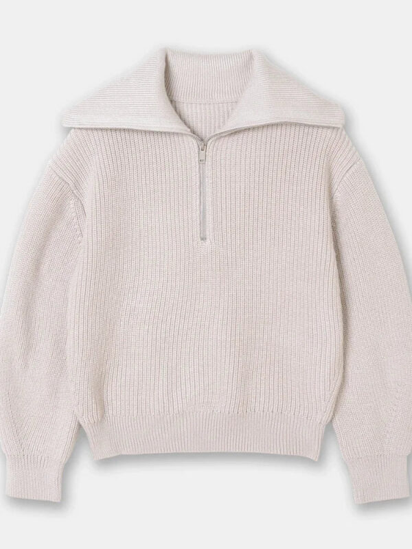 S14e2d6b7f7a04e0fb6acb17383976252m.jpg Women's Turtleneck Loose Lapel Striped Knitwear Women Pulovers New Simplicity Half Zipper Casual Fashion Women Sweaters 2025