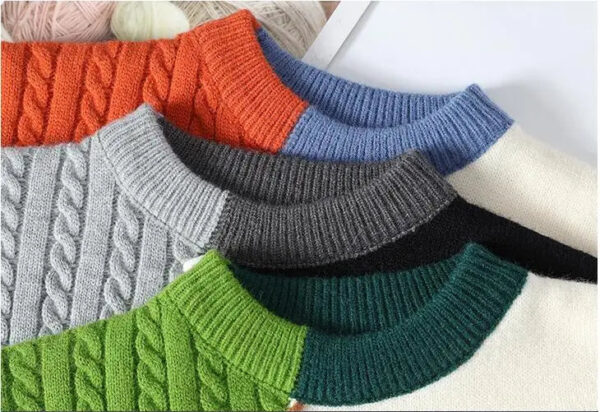 S150b99c311f74f12945f3ed9e4a6a29fK.jpg New Autumn Winter Men O-Neck Pullovers Knitted Sweaters Splicing Casual Sweaters High Quality Male Loose Pullovers Clothing 4XL