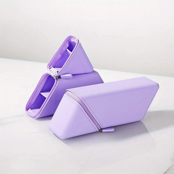 S1598c755de68493bb991cffc79c9ce46T.jpg Foldable Silicone Pen Holder, Expandable Pencil Cup Organizer, Large Capacity Desk Storage for Office Study,Student Teacher Gift