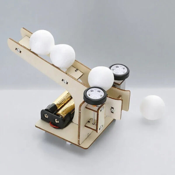 S15b6923f45b143b895fc5585d6e3fb9e2.jpg DIY Automatic Serving Machine Children's Hands-On Puzzle Toy Kinetic Energy Transfer Experiment Scientific Education Prop