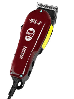 WALUX Professional Men's Hair Clipper Classic Red 10W Powerful Corded Trimmer with Adjustable Taper Lever Hair Cutting Tool