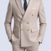 Men Double Breasted Suit Black Slim Fit High Quality Wedding Costume Party Prom Gold Button Male Suits