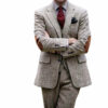 Vintage Winter Tweed Suits Brown Tweed Men Suits With Patch Design Costume Homme Smart Business Formal Wedding Suits 1 Pieces