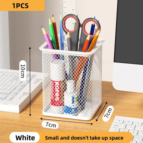 S171a529ecf74475482d80647a07c14b2I.jpg Container Desk Organizer Container Black Desktop Metal Pen Holders Mesh Pencil Cup Pen Case