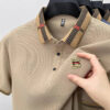 Luxury brand logo short sleeve polo shirt men summer new high-end silk cotton breathable Paul T-shirt fashion casual men's wear