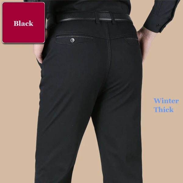 S180731c33a4c4e029965ba24aeeff531a.jpg New Arrival 100% Cotton Summer Autumn Men's Casual Pants Fashion Solid Black Beige Gentle Thicken Trousers Brand Smart Suit Pant