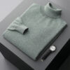Autumn Winter New Men's 100% Cashmere Sweater Lapel Knitted Pullover Lightweight Warm Long Sleeve Solid Color Tops