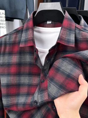 S1851e2306c854d6fbe99c8c7b7d1d5b1A.jpg 2025 Autumn New Men's Printed Striped Long Sleeved Shirt Casual Fashion Versatile Men's Top