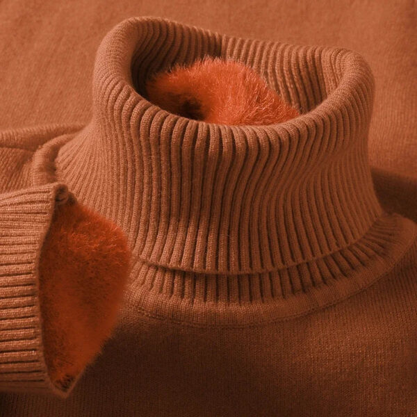 Men's Slim Fit Long Sleeve Turtleneck Sweater Anti-Pilling High Quality Knitted Solid Color Pullover Trendy Men's Clothing