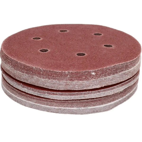 S18a27feb324f4cc9984276dc97cde0fbf.jpg 5/10/20/30/50pcs 6 Inch 6 Holes Sanding Discs 40, 80, 120, 180, 240 Mesh Flocking Sandpaper Orbital Sander Hook and Sand Paper