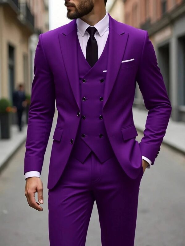 Classic Wedding Tuxedos Slim Fit Bridegroom For Men 3 Pieces Groomsmen Suit Male Formal Business Men Suits(Jacket+Vest+Pants)
