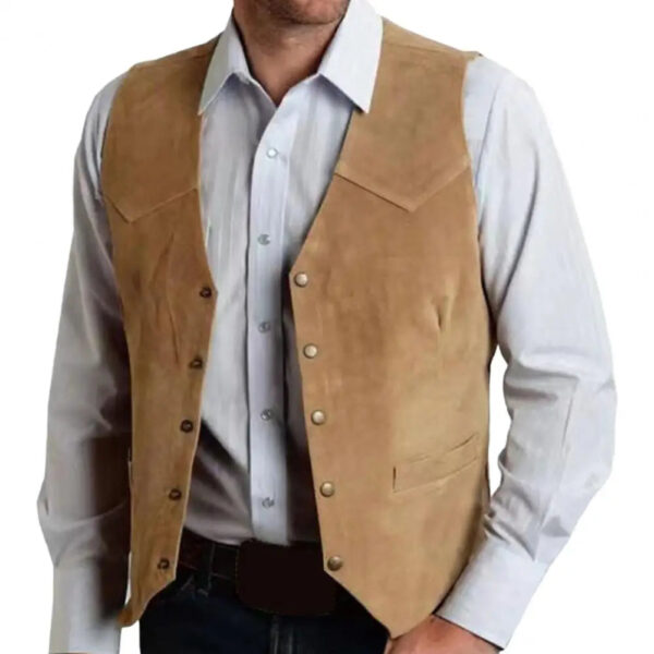 S190e1dcf5d6f4a1da2989db52f236492v.jpg Brown Vest Men's Formal Business Suit Waistcoat Groomsmen For Wedding New Cowboy