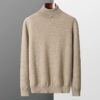 Autumn Winter New Men's 100% Cashmere Sweater Lapel Knitted Pullover Lightweight Warm Long Sleeve Solid Color Tops