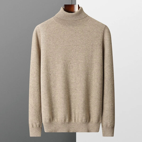 Autumn Winter New Men's 100% Cashmere Sweater Lapel Knitted Pullover Lightweight Warm Long Sleeve Solid Color Tops