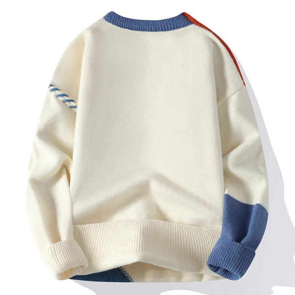 S19f7a9f5f61b44d798ecab42c8365b50p.jpg New Autumn Winter Men O-Neck Pullovers Knitted Sweaters Splicing Casual Sweaters High Quality Male Loose Pullovers Clothing 4XL