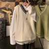 S1a740abffdce4141a927f679965db63fI.jpg Autumn Winter V-neck Knitted Sweater Vest Men Oversized Loose Sleeveless Pullover Tops 2025 Men's Korean Warm Sweaters Tank Tops