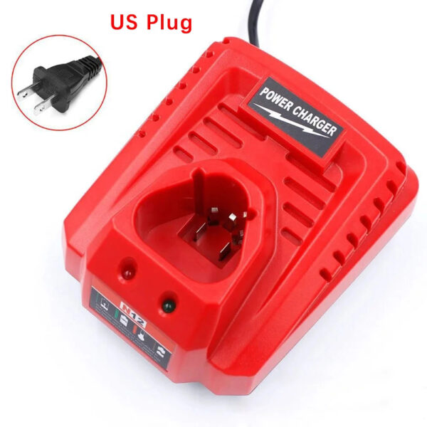 S1b3367f7527e4e45ad14adfb536be3dcZ.jpg Battery Charger For Milwaukee M12 N12 Lithium-Ion Battery 3A fast charging Replacement 48-11-2401 48-11-2402 C12B C12BX