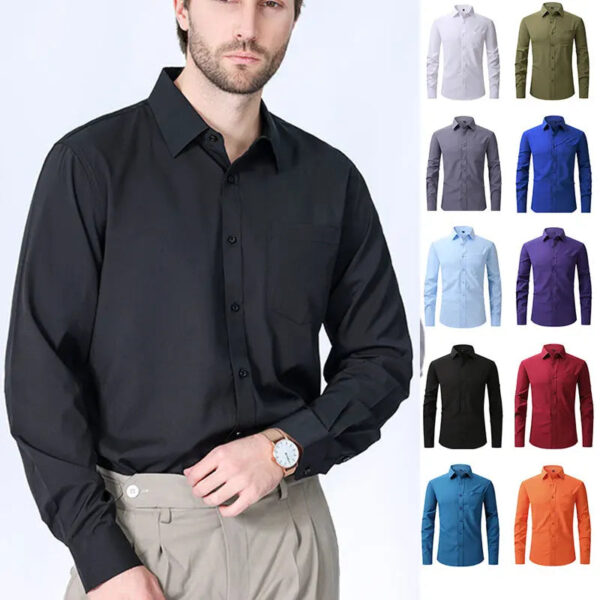 S1bbf216be1434efbb9648057f59d5a7ch.jpg American size men's shirt long sleeve spring/summer formal business casual wear high quality fashion solid color plus size