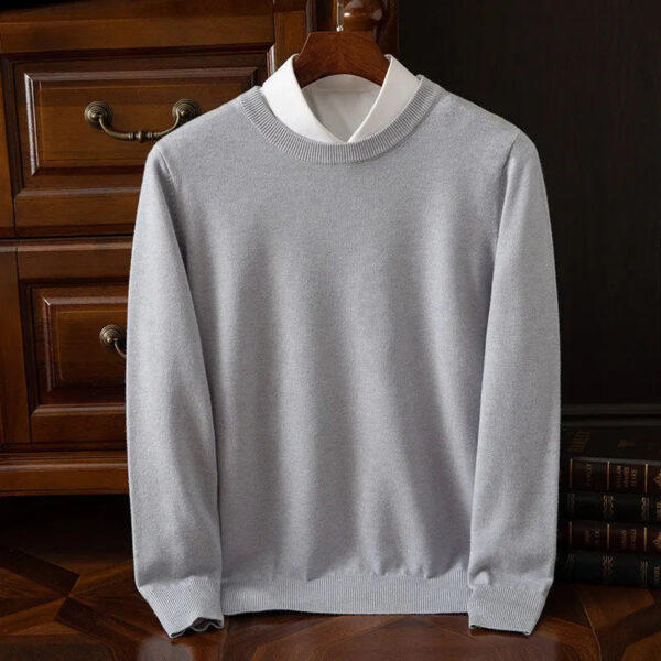 S1bcca14fae724d96ac0c92af2683ba30l.jpg Men's 100% Cashmere Sweater O-Neck Pullovers Knit Large Size Wool Sweater Winter New Tops Long Sleeve High-End Jumpers
