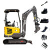 Customized 1 Ton 2 Ton 1t 1.7t 2t Hydraulic Crawler Backhoe Mini Digger Micro Bagger Excavator Small Crawler Excavators garden