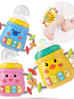 0-12M Baby Musical Feeding Bottle Pacifier Newborn Soft Teether Rattles Educational Toy Mobile Soothing Vocal Music Rattles Toys