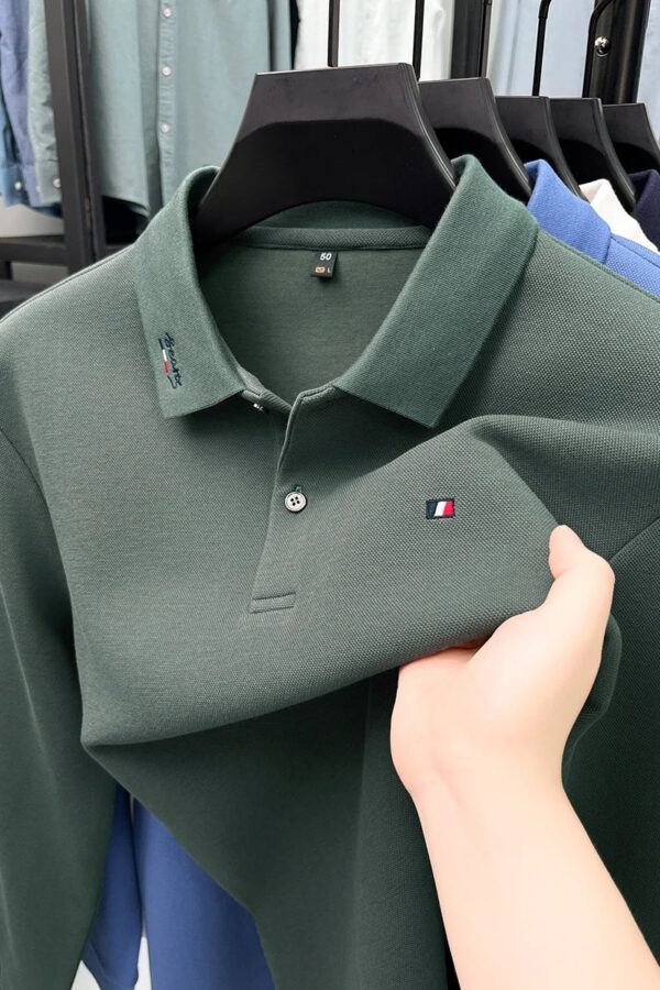 High end embroidery craft polo shirt long sleeved brand autumn Men's Wear comfortable breathable cotton casual business T-shirt