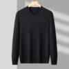 S1cb340b1c2154305ad5b6e6707fce063h.jpg New Sweatwear Men's V Neck Basic Solid Color Sweaters Round Neck Elastic Pullovers Warm Autumn Knitted Oversized Sweater Men