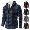 S1d0f9b966f1f4bb1884753dc9ad039caH.jpg Autumn Winter Men's Cardigan Fashion Plus Velvet Padded Knit Jumpers Male Sweater Hooded Plaid Korean Luxury Brand Coat