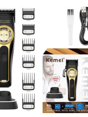 S1d5135f56ec94b67bb40d99eecff9fd64.jpg Kemei Professional Hair Clipper Magnetic Levitation Motor 8800 Rpm Charging Base Hair Clipper Men's Hair Clipper KM-2373