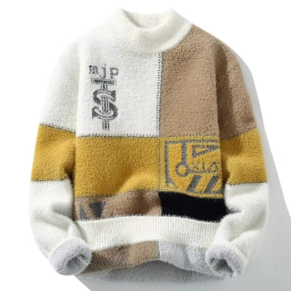 S1daf406a3bee4fd59515359a95d25460p.jpg 2022 Autumn Winter Men's Sweater Korean Fashion Men Clothing English Elements Sweater Men Casual Pullover O-Neck Sweaters Men