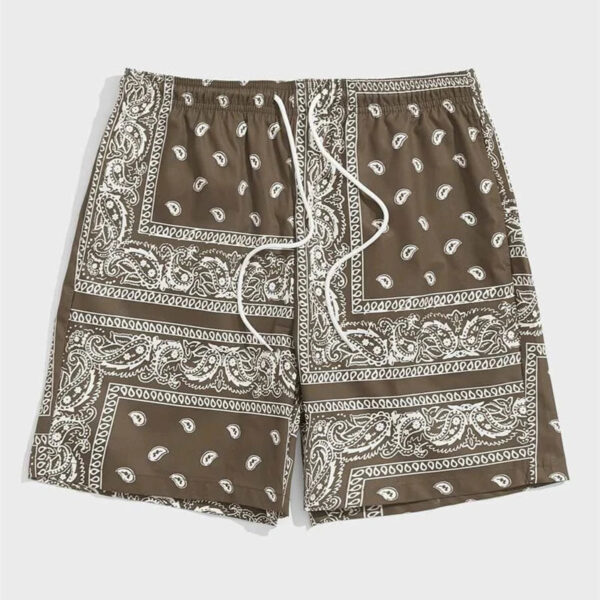 S1e297c0733914bf39f7fa15e577eddffw.jpg Classic Perris Pattern Beach Short For Men Retro Print Drawstring Board Shorts Sea Vacation Casual Fashion Hawaii Swim Trunks