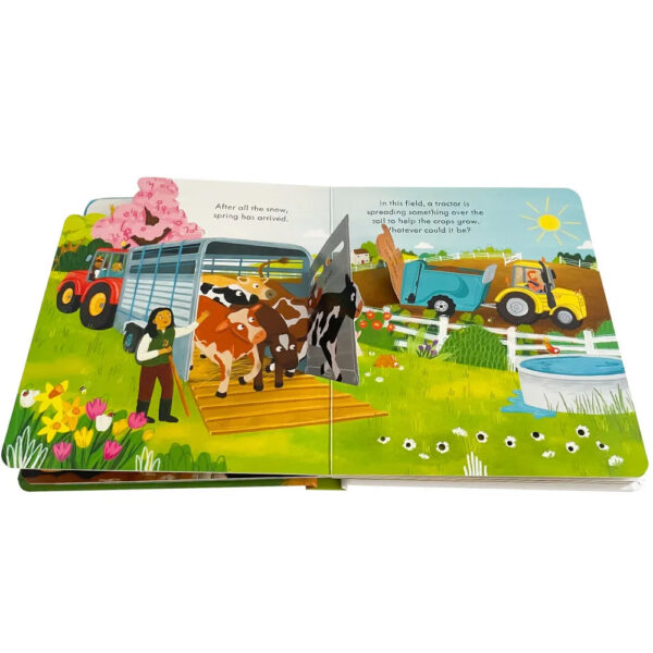 Usborne Peep Inside How A Tractor Works Picture Books for Kids Montessori Educational Parent-child Interaction Flap English Book