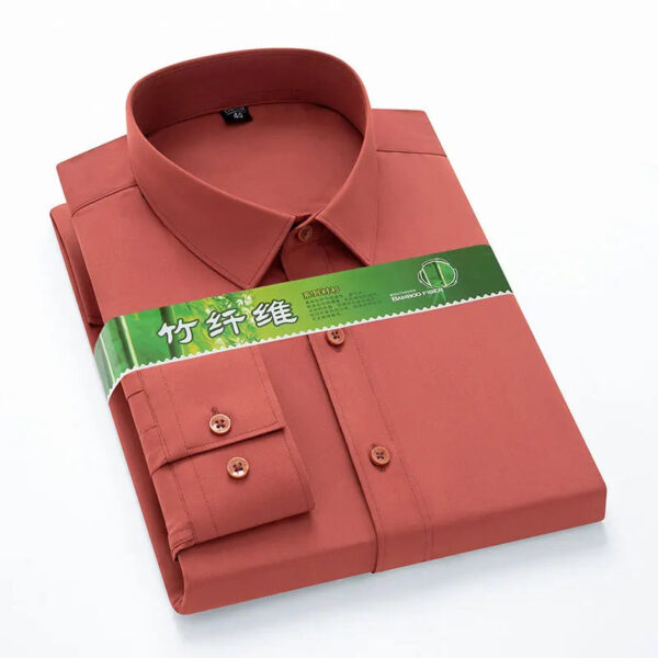 S1ec6780007f04931a99e3fee874d7b3cM.jpg Hidden Placket Shirt Bamboo Fiber Micro Elasticity Casual Shirts Men Long Sleeve Slim Fit Easy Care Business Anti-wrinkle 6XL