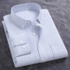 S1ecf9e4259064f389c9d48cb66d7860fE.jpg Classic Men's Dress Shirt Spring Long Sleeve 100% Pure Cotton Solid Color Oxford Striped Soft Business Regular Fit Social Blouse