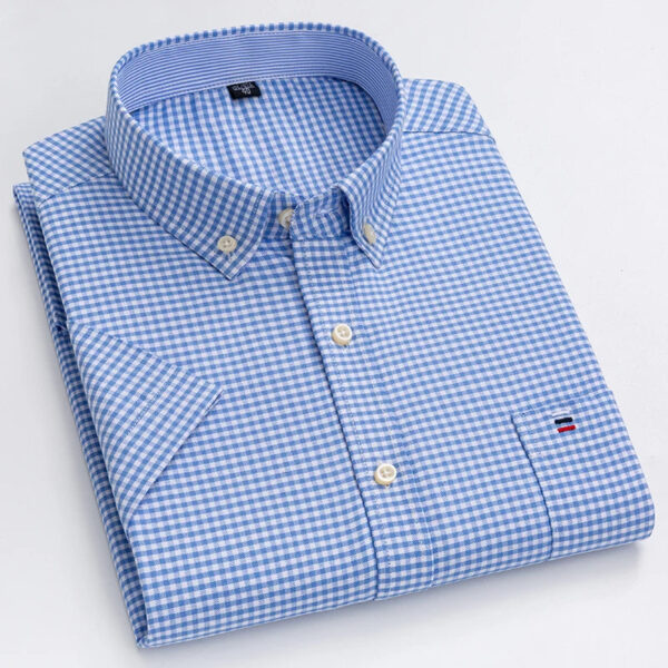 S1ef4c2ac26ed4ea0a592e0091a63a674Z.jpg 100% Cotton Oxford Men's Shirt Short Sleeve New High Quality Business Casual Fashion Men's Plus Size Shirt Formal S-7XL