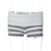 S1efc90618317483ba730a62fa58e54465.jpg Dulzura Autumn Fashion High Waist Slim Striped Warm Sweater Shorts Women'S Casual Vintage Pants Party Club Street Style Clothes