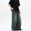 S1ff95877049e4598a9935bf5fd789dfca.jpg 2025 Spring New Men's Jeans Oversized Wide Leg Pants Loose Vintage Patchwork Lightning Cracked Denim Trousers Streetwear Male