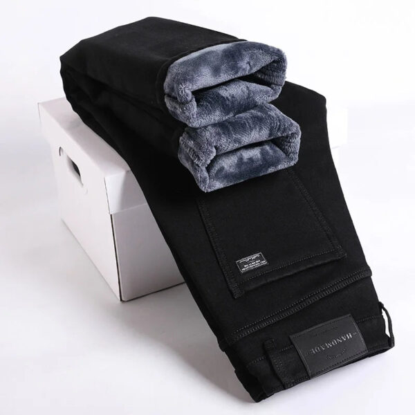 S2060c619b05f42fab91dbf2b3da1fe1bI.jpg Winter Fleece Thick Warm Jeans Men's Slim Straight Elastic Denim Pants Casual Male Clothing Fashion Plush Trousers
