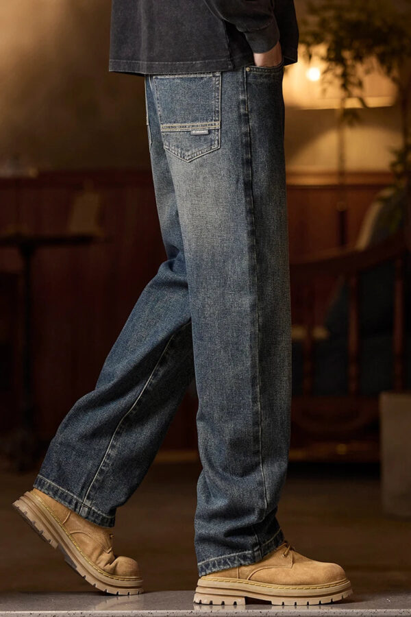 S209c8bf24c5b42ed9e02b229f0434bac2.jpg Mens Elastic Waist Jeans Relaxed Fit Men's Blue Jeans with Elastic Waist with Zipper and Button